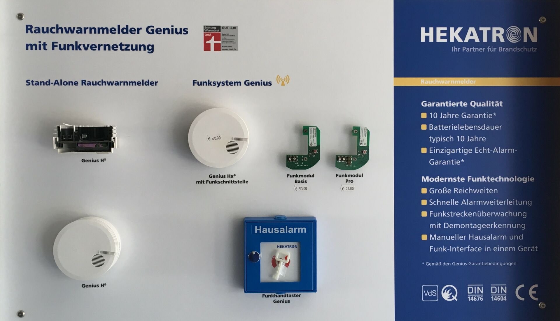 Rauchwarnmelder mit Funksystem von Hekatron